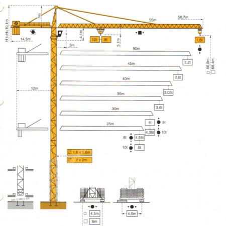 Башенный кран MD-155 POTAIN. Разные Города и Регионы РОССИИ и НЕ ТОЛЬКО